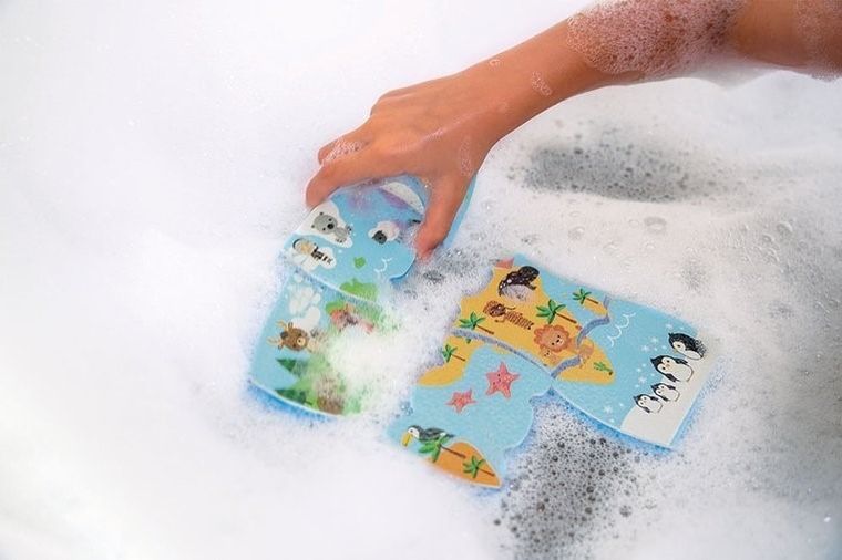 Janod, Mapa świata, puzzle do kąpieli, 28 elementów