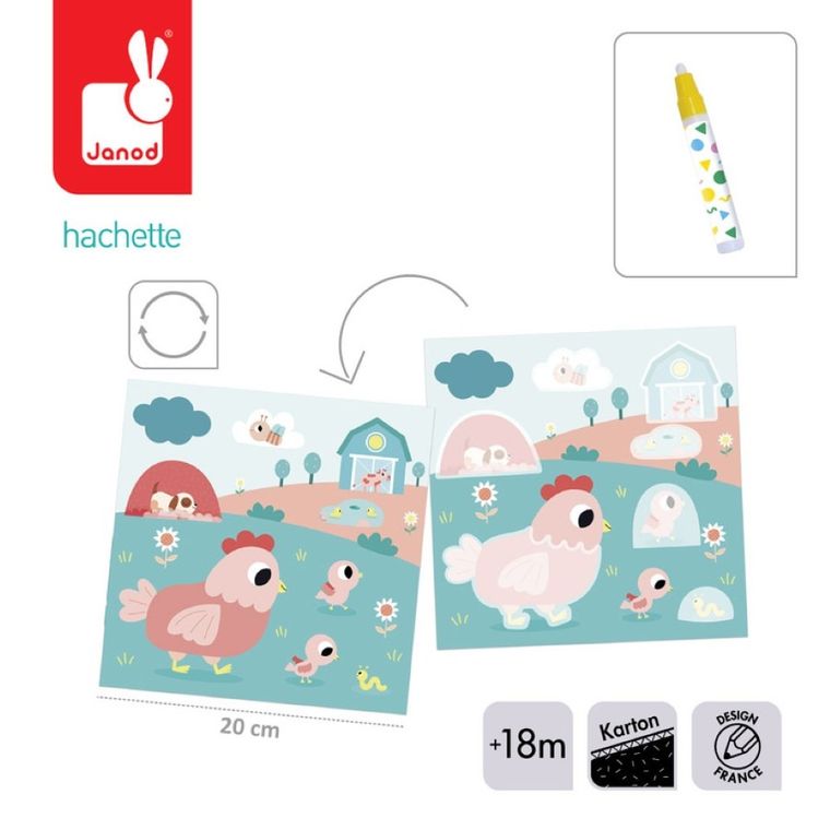 Janod, My arts & crafts, zestaw kreatywny, kolorowanka wodna