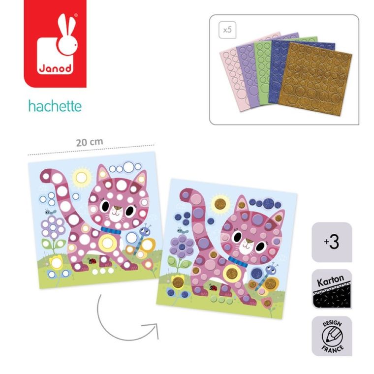 Janod, My arts & crafts, Zwierzęta, piankowe naklejki, multizestaw kreatywny