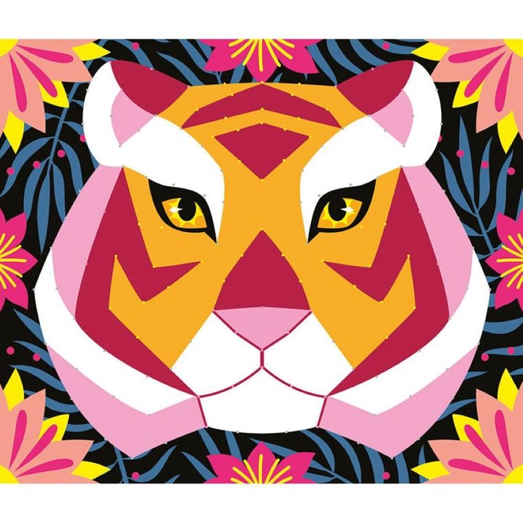 Janod, Przeplatanka 3D, String Art., Zwierzęta dżungli, zestaw kreatywny