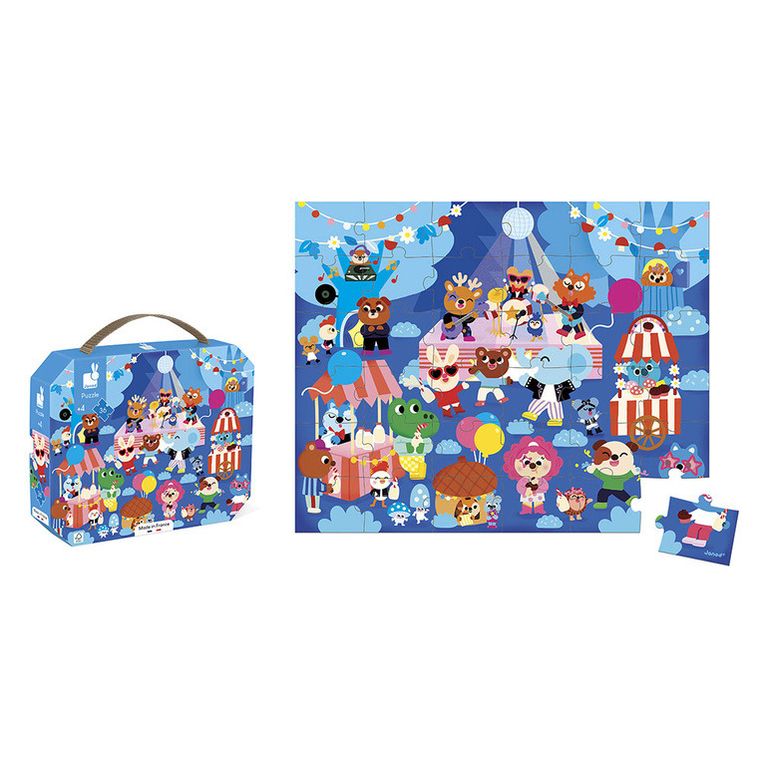 Janod, Przyjęcie, puzzle w walizce, 36 elementów