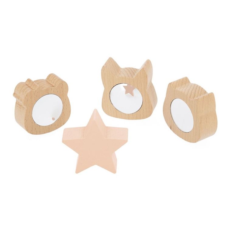 Janod, Pure, sorter drewniany, pudełko sensoryczne z chusteczkami