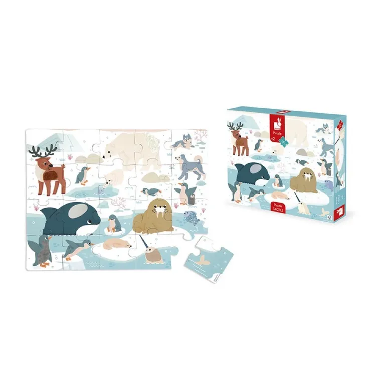 Janod, puzzle sensoryczne, kraina polarna, 20 elementów