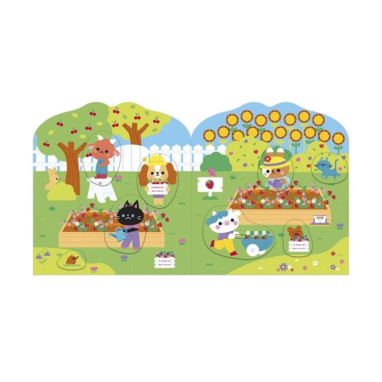 Janod, Wieś, książeczka do wyklejania, z naklejkami