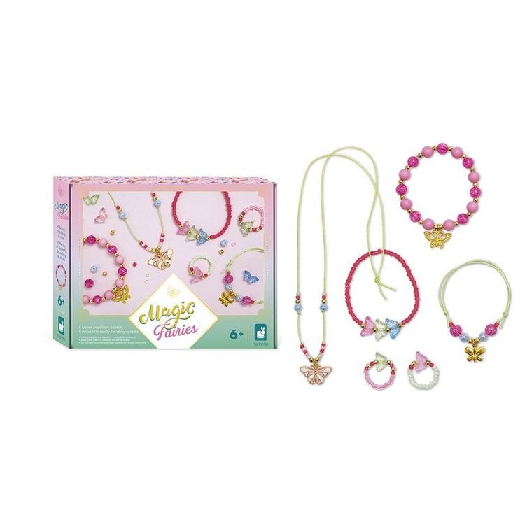 Janod, Wróżki Magic Fairies, zestaw do tworzenia biżuterii z motylami