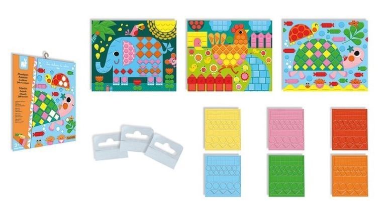 Janod, Zwierzęta, mozaika, zestaw kreatywny, 3+