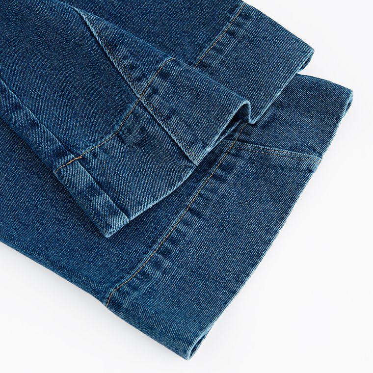 Jeansowe spodnie wide z ozdobnymi przeszyciami Cool Club