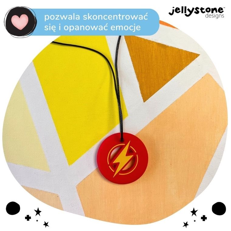 Jellystone Designs, Błyskawica, wisiorek antystresowy, czerwony