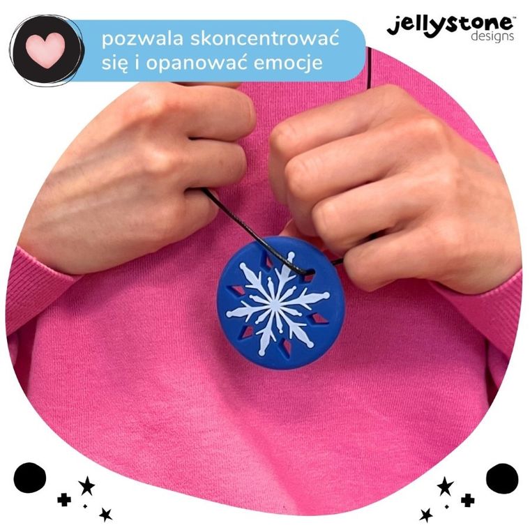 Jellystone Designs, Płatek śniegu, wisiorek antystresowy, granatowy