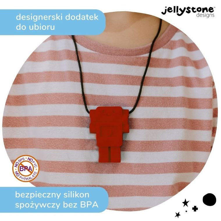 Jellystone Designs, Robot, wisiorek antystresowy, czerwony