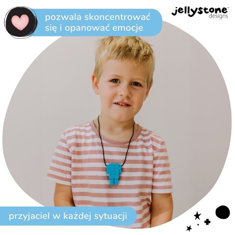 Jellystone Designs, Robot, wisiorek antystresowy, niebieski