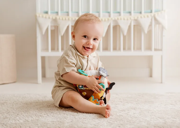JollyBaby, Farma, sensoryczna piłeczka z grzechotką i gryzakiem