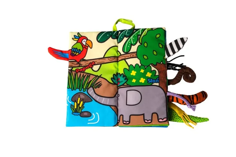 JollyBaby, Zwierzaki Dżungli, miękka książeczka