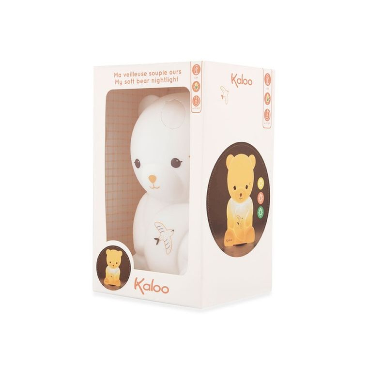 Kaloo, Intempoler, Miś, silikonowa lampka nocna z wejściem USB, trzy kolory