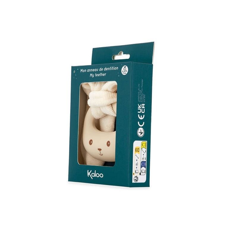 Kaloo, Lapinoo, Królik, gryzak silikonowy z miękkimi uszami, kremowy