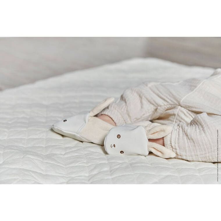 Kaloo, Lapinoo, Królik, zestaw prezentowy 3w1, komforter + gryzak + buciki, kremowy