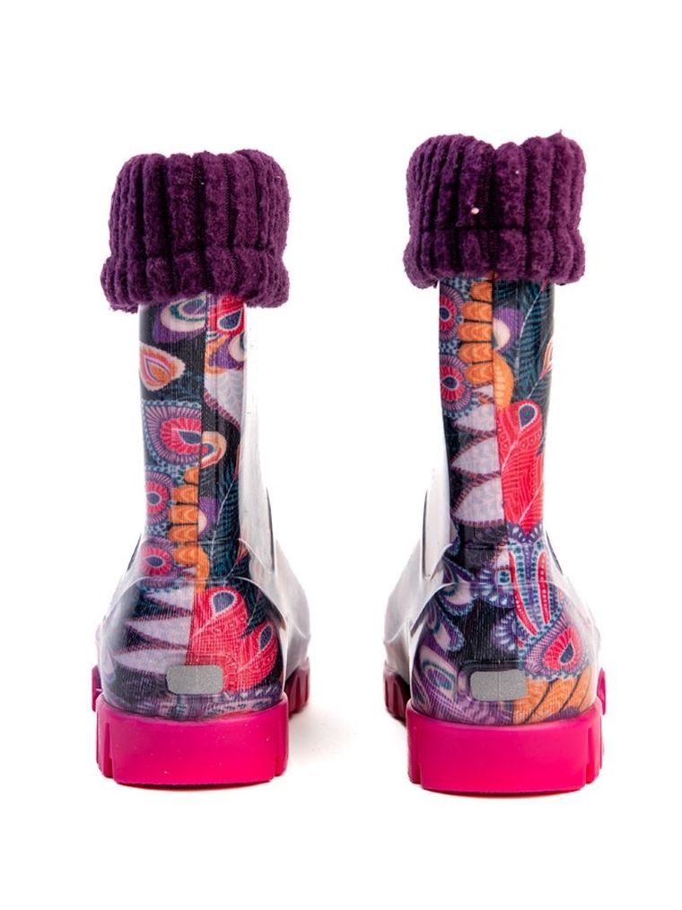 Kalosze dziewczęce, ocieplane, mix, Twister Lux Print, Demar