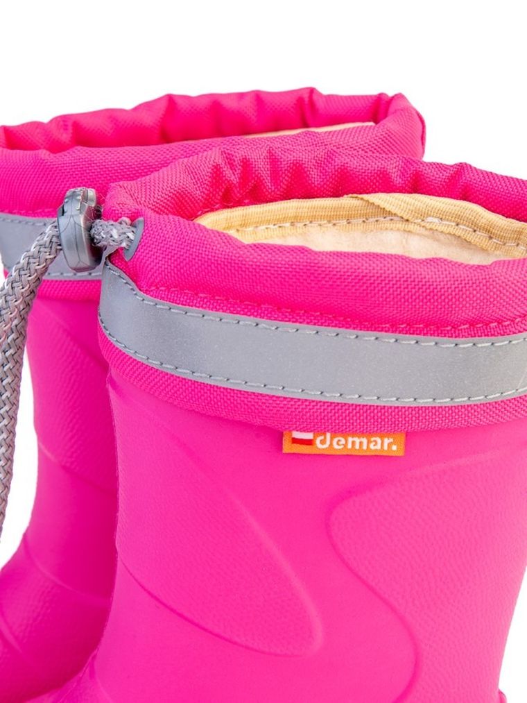 Kalosze dziewczęce, ocieplane, różowe, Demar