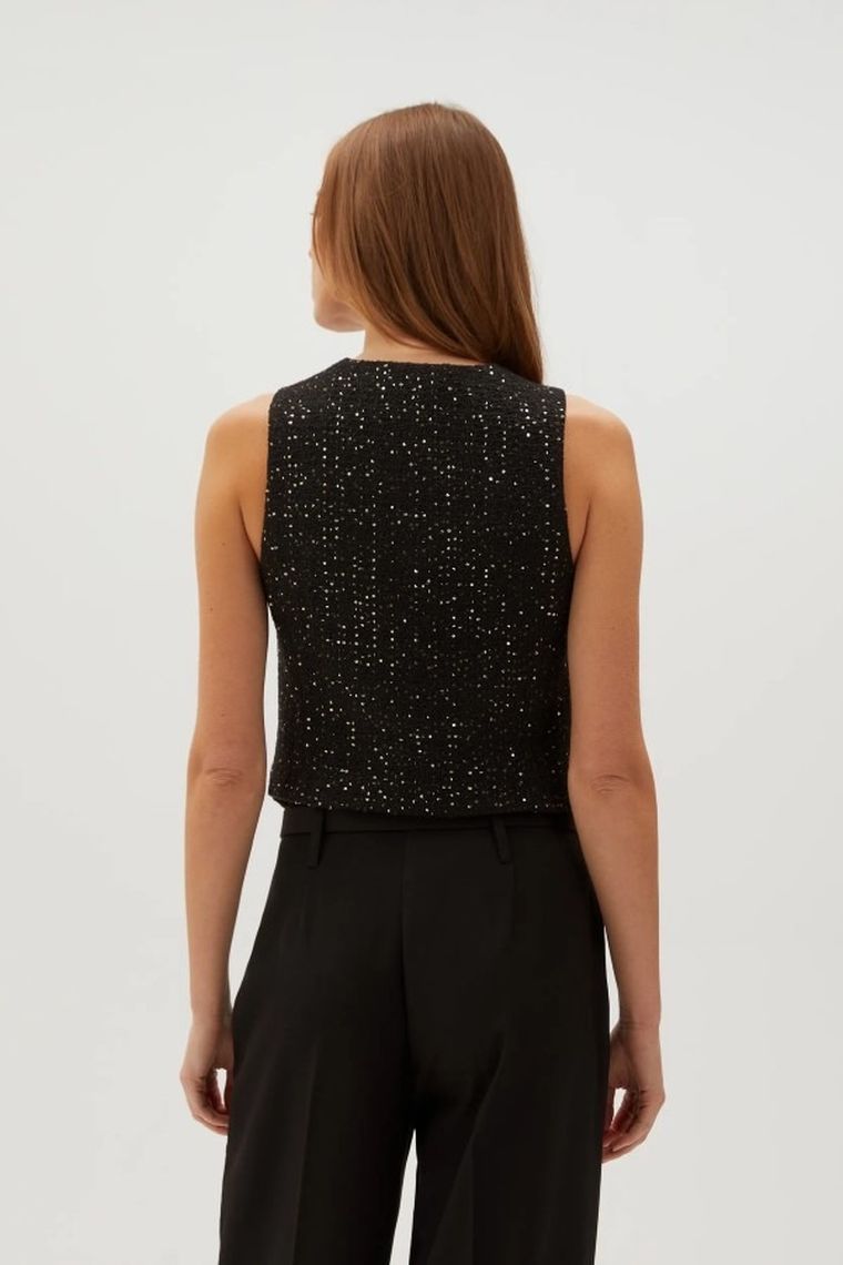 Kamizelka damska, czarna, Moodo