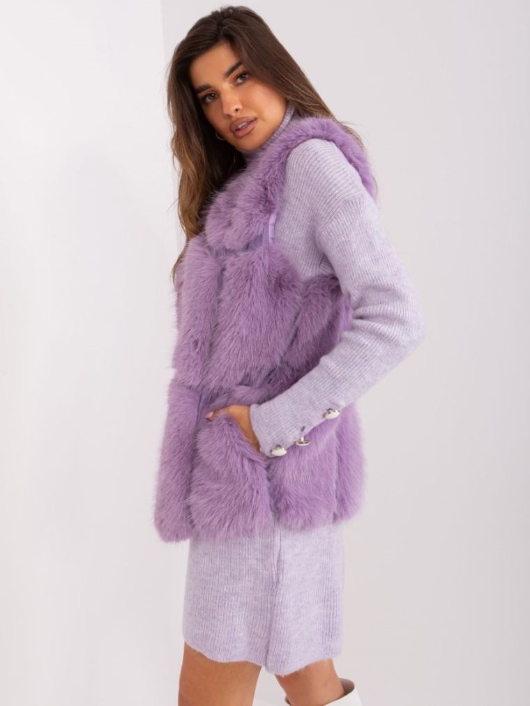 Kamizelka damska, fioletowa, Italy Moda