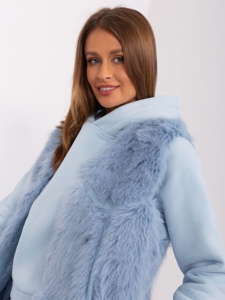 Kamizelka damska, niebieska, Italy Moda