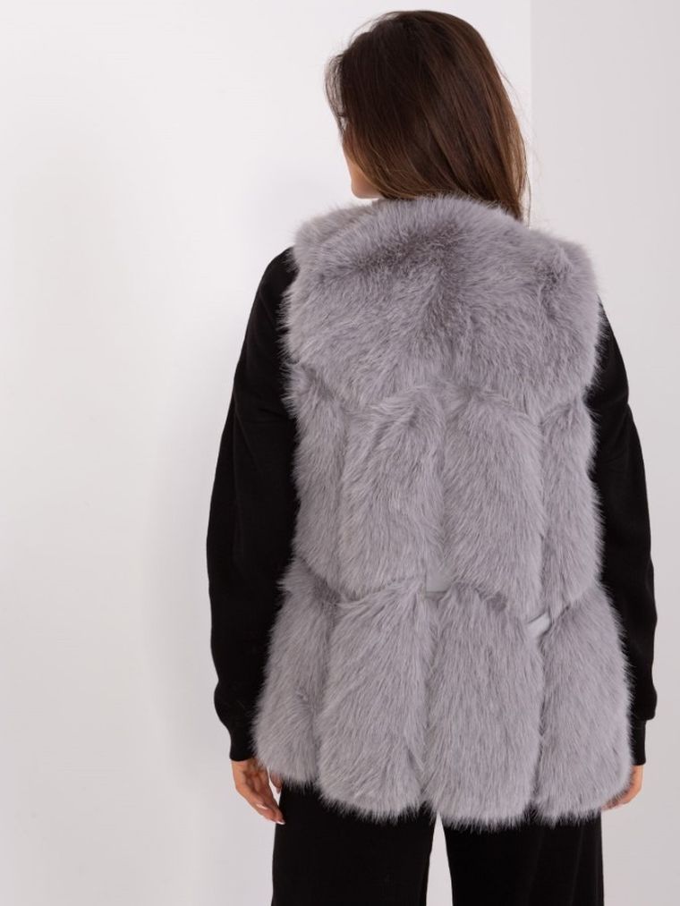 Kamizelka damska, szara, Italy Moda