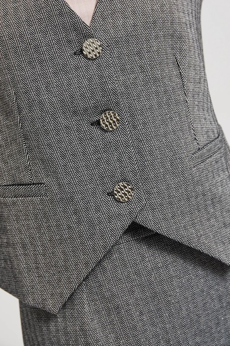 Kamizelka damska, szara, Moodo