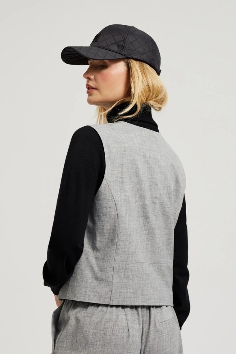 Kamizelka damska, szara, Moodo