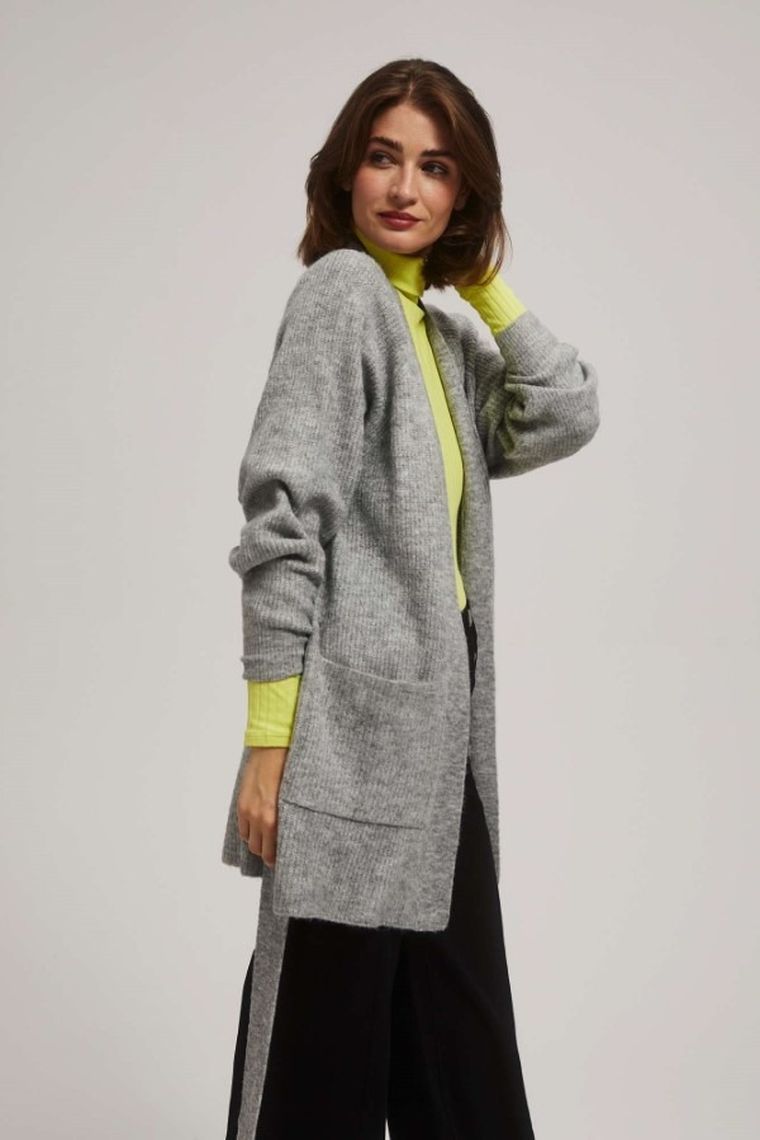 Kardigan damski, szary, Moodo