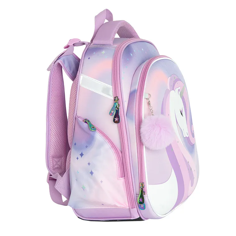 Kayokki, plecak szkolny, 1-komorowy, Jednorożec, fioletowy