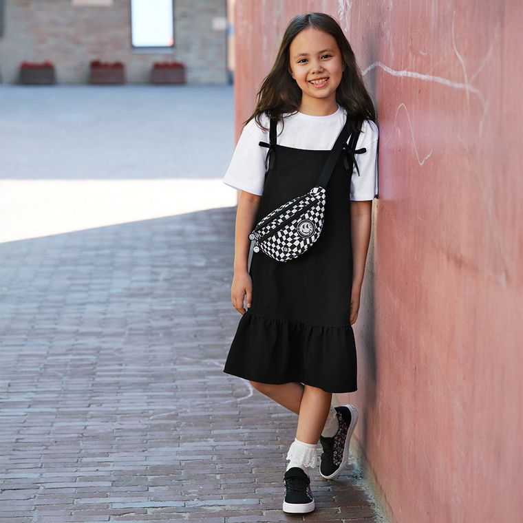 Kayokki, saszetka na biodra, Szachownica, czarno-biała