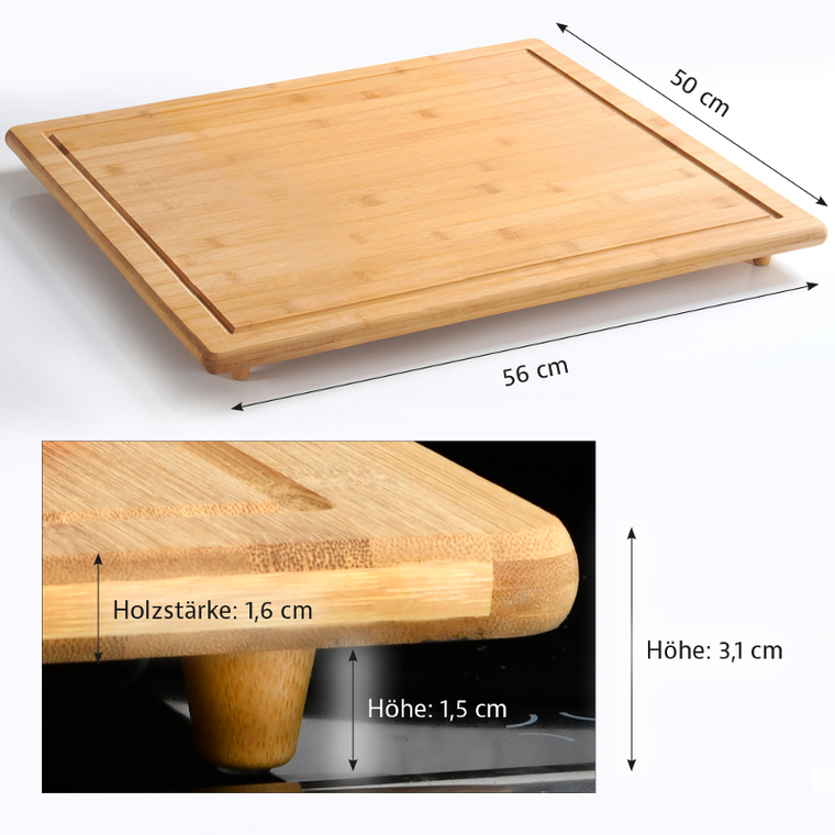Kesper, płyta ochronna na kuchenkę z bambusa, 56-50 cm