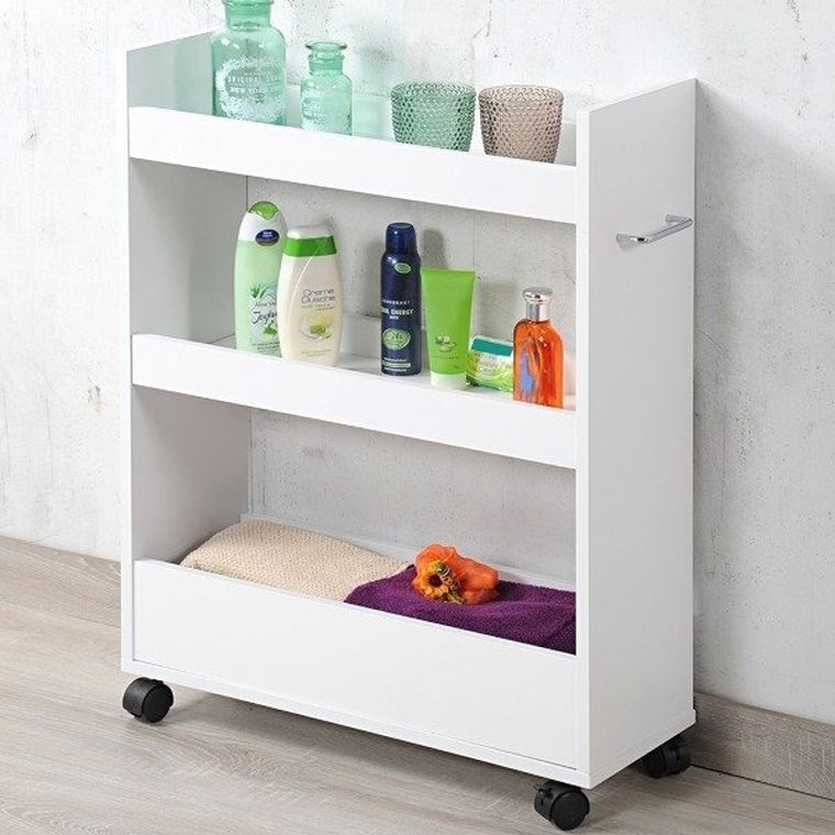 Kesper, regał kuchenny, na kółkach, 3 poziomy, biały