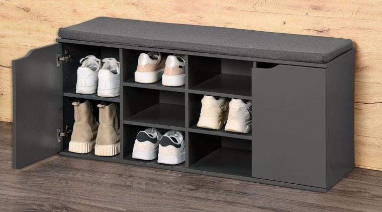 Kesper, szafka na buty z siedziskiem i zamkniętymi półkami, MDF