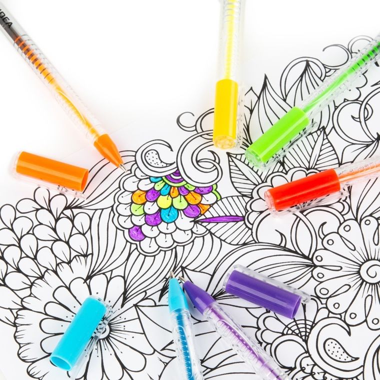 Kidea, długopisy żelowe, fluo, 12 kolorów