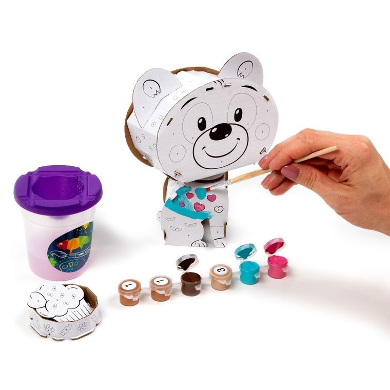 Kidea, figurka 3D, malowanie po numerach, miś