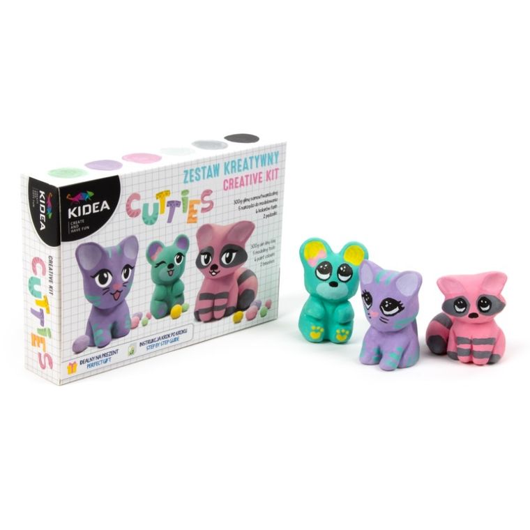 Kidea, glina samoutwardzalna, zestaw kreatywny, misie