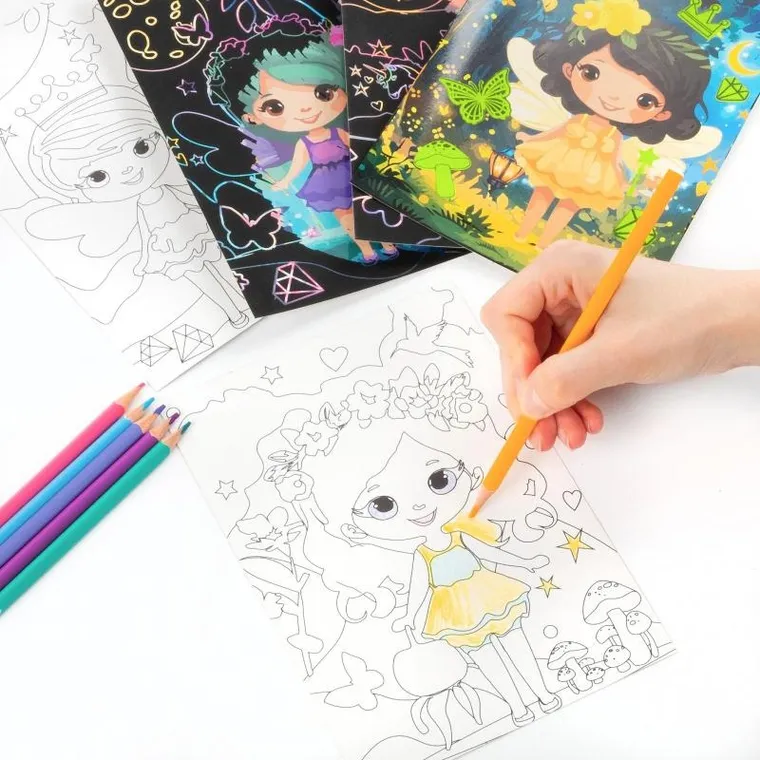 Kidea, wydrapywanka z kolorowanką, 2w1, świecąca w ciemności, magic