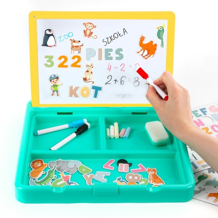 Kidea, ZOO, przenośny zestaw tablic 5w1, zestaw kreatywny