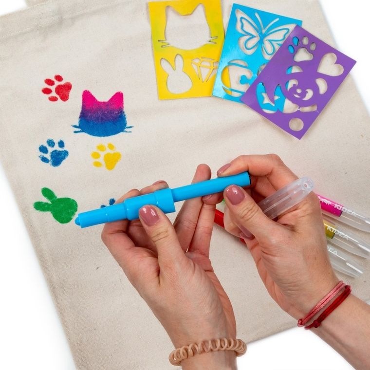 Kidea, Zwierzaki, markery do tkanin w sprayu, 5 szt.