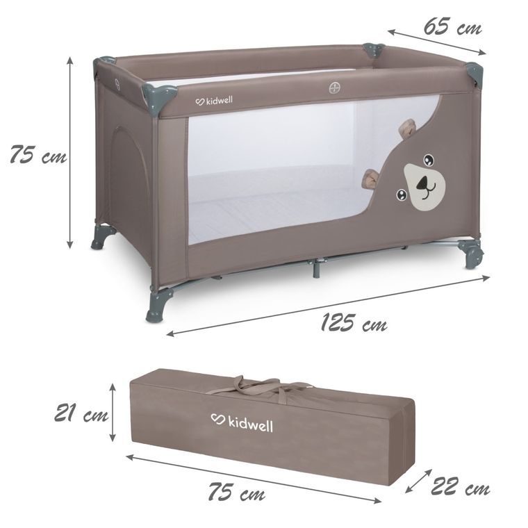 Kidwell, Blissy Basic, łóżeczko turystyczne jednopoziomowe, sand beige
