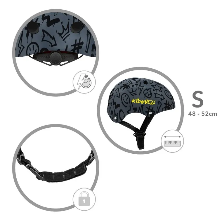 Kidwell, Orix Plus, kask ochronny, grafiti, rozmiar 48-52 cm