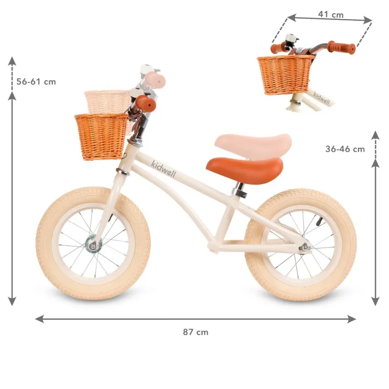 Kidwell, Rebel, rowerek biegowy, klasyczny kremowy