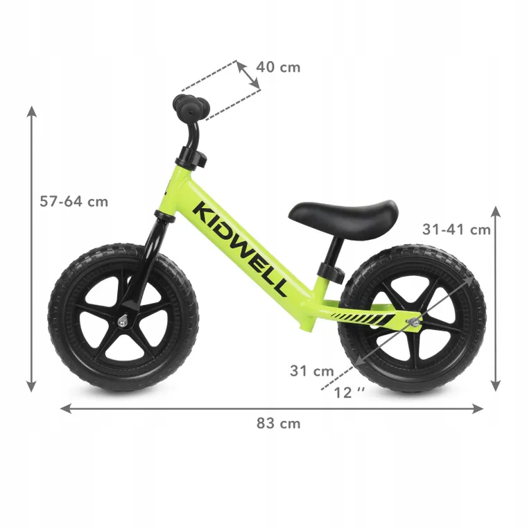 Kidwell, Rebel, rowerek biegowy, zielony