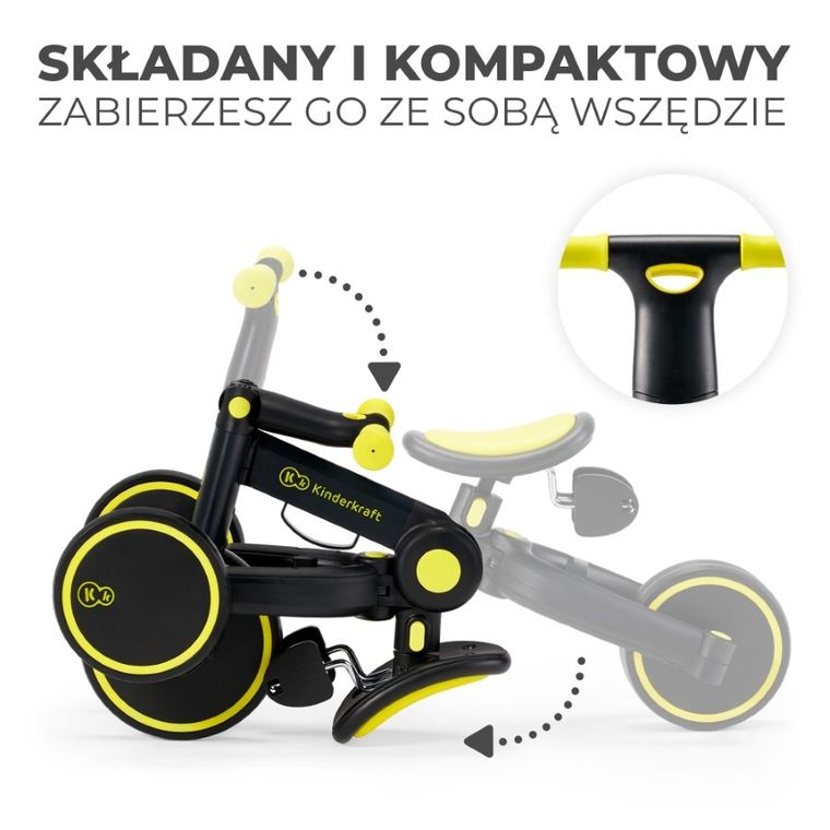 Kinderkraft, 4Trike, rowerek trójkołowy, Black Volt
