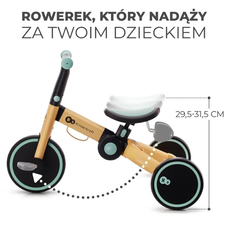 Kinderkraft, 4Trike, rowerek trójkołowy, Sunflower Blue