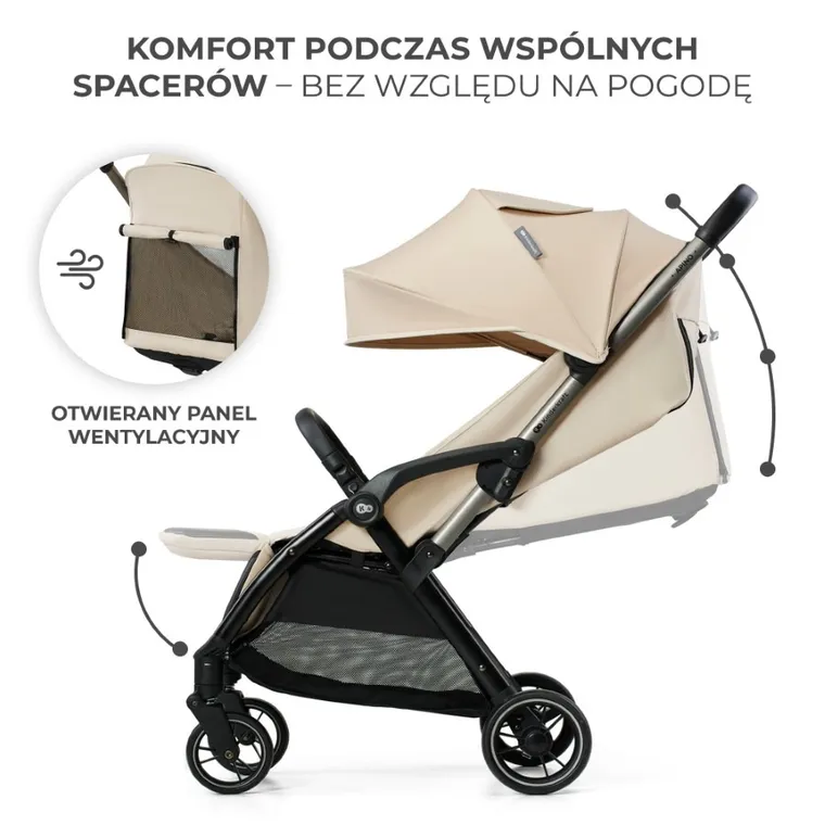 Kinderkraft, Apino, wózek spacerowy, Dune Beige