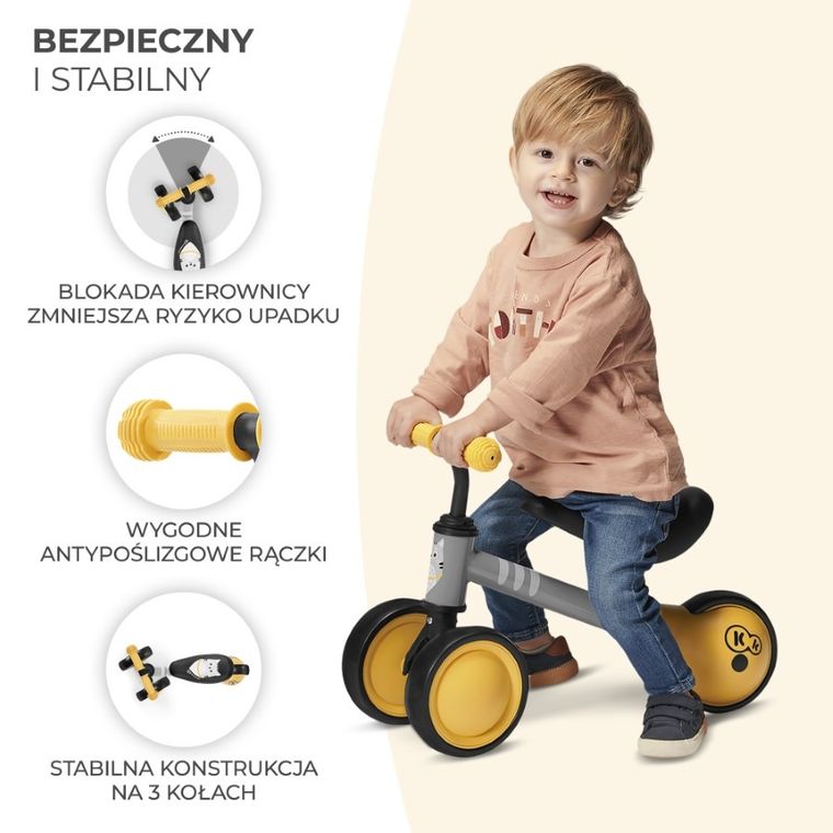 Kinderkraft, Cutie, rowerek biegowy, żółty