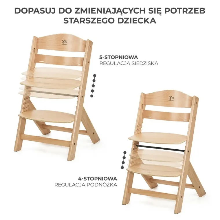 Kinderkraft, Enock, krzesełko do karmienia + bujaczek, Calmee, Grey