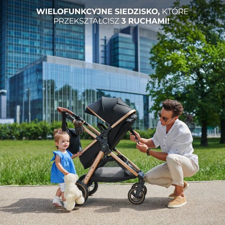 Kinderkraft, Esme, wózek wielofunkcyjny, 2w1, pure black